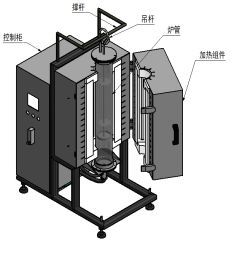 500°C VTF1050-05 Model Vacuum Vertical Tube Furnace for quartz material melting